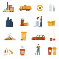 Garbage Color Icons vector