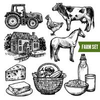 Organic Farm Set vector