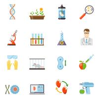 Biotecnología y genética iconos de colores