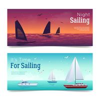 Sailing Banners Set vector