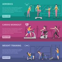 Fitness Gym Training Banners vector
