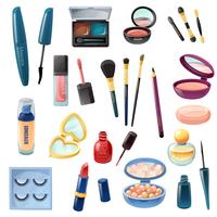 Ladies Cosmetics Make-up Realistic  Set  vector