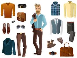 Conjunto de moda hombre vector