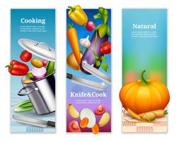 Banners verticales de vegetales naturales vector