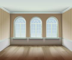 Room With  Arched Windows Illustration  vector