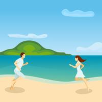 Lovers Running Poster vector