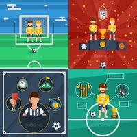 Composición de los iconos planos de fútbol vector