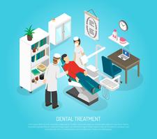  Dental Checkups Procedure Treatment Isometric Poster  vector