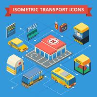 Passenger Transportation Isometric Flowchart  vector
