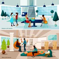 Loft Studio Compositions Set vector