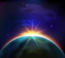 Space Sunrise Background vector