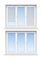 Plastic  Windows Jalousies 2 Realistic Icons  vector