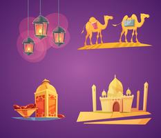 Ramadan Cartoon Icons vector