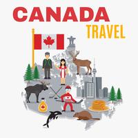 Mapa Decorativo Canada Poster vector