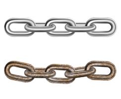 Realistic Steel Chains  2 Pieces Set vector