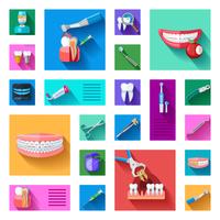 Conjunto de iconos de dentista vector