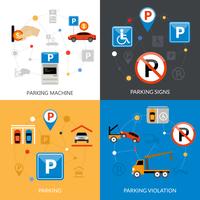 Parking Icons Set vector