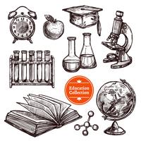 Education Hand Drawn Sketch Set vector