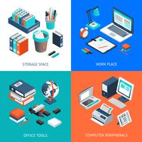 Office 2x2 Isometric Design Concept vector