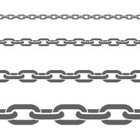 Metal Chains Horizontal Flat Patterns Set  vector