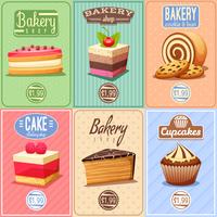 Cakes and Sweets Mini Posters Collection vector