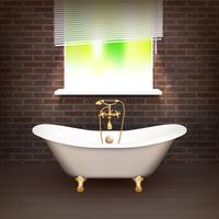 Realistic Bathroom Poster vector