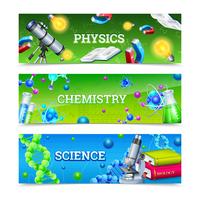 Science Laboratory Equipment Horizontal Banners vector