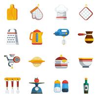 Conjunto de iconos de utensilios de cocina vector