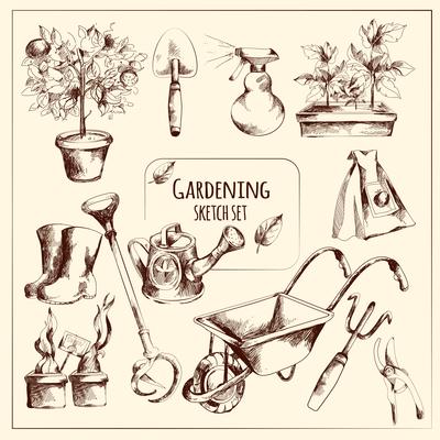 Gardening Sketch Set
