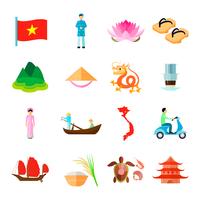 Vietnam Icons Set vector