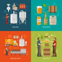 Concepto de cervecería Icons Set vector