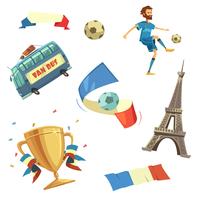 Euro 2016 football set vector