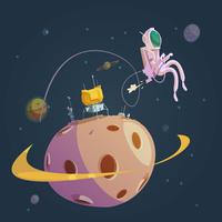 Outer Space Cartoon Background  vector