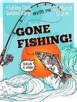 Hand Drawn Advertising Fishing Poster vector