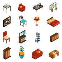 House Interior Icons Set  vector