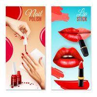 Cosmética y belleza conjunto de Banners vector