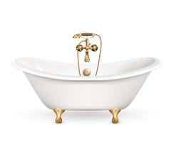 Realistic Retro Bathtub Icon vector