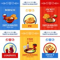 Russian Cuisine Flat Icons Composition Poster vector