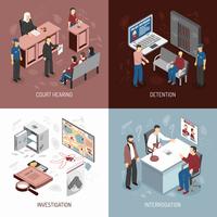 Law System Isometric Concept vector