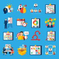 Scrum Agile Development Flat Icons Set vector