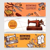 Vintage Sewing Banners vector