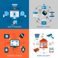 Home Safety Concept Icons Set  vector