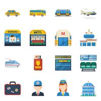 Passenger Transportation Flat Icons  vector