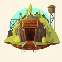 Ilustración de dibujos animados de minería vector