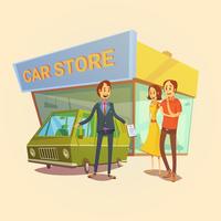 Car Dealer And Clients Concept vector