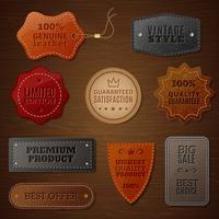 Leather Label Set vector