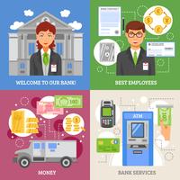 Bank Services 2x2 Design Concept vector