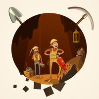 Mining cartoon illustration vector