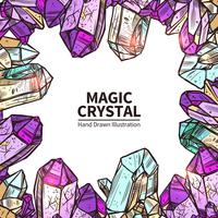 Crystals Hand Drawn Illustration  vector
