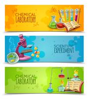 Scientific Chemical Laboratory Flat Banners Set